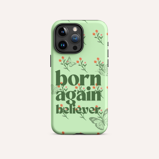 green born again believer iphone case butterfly/floral design