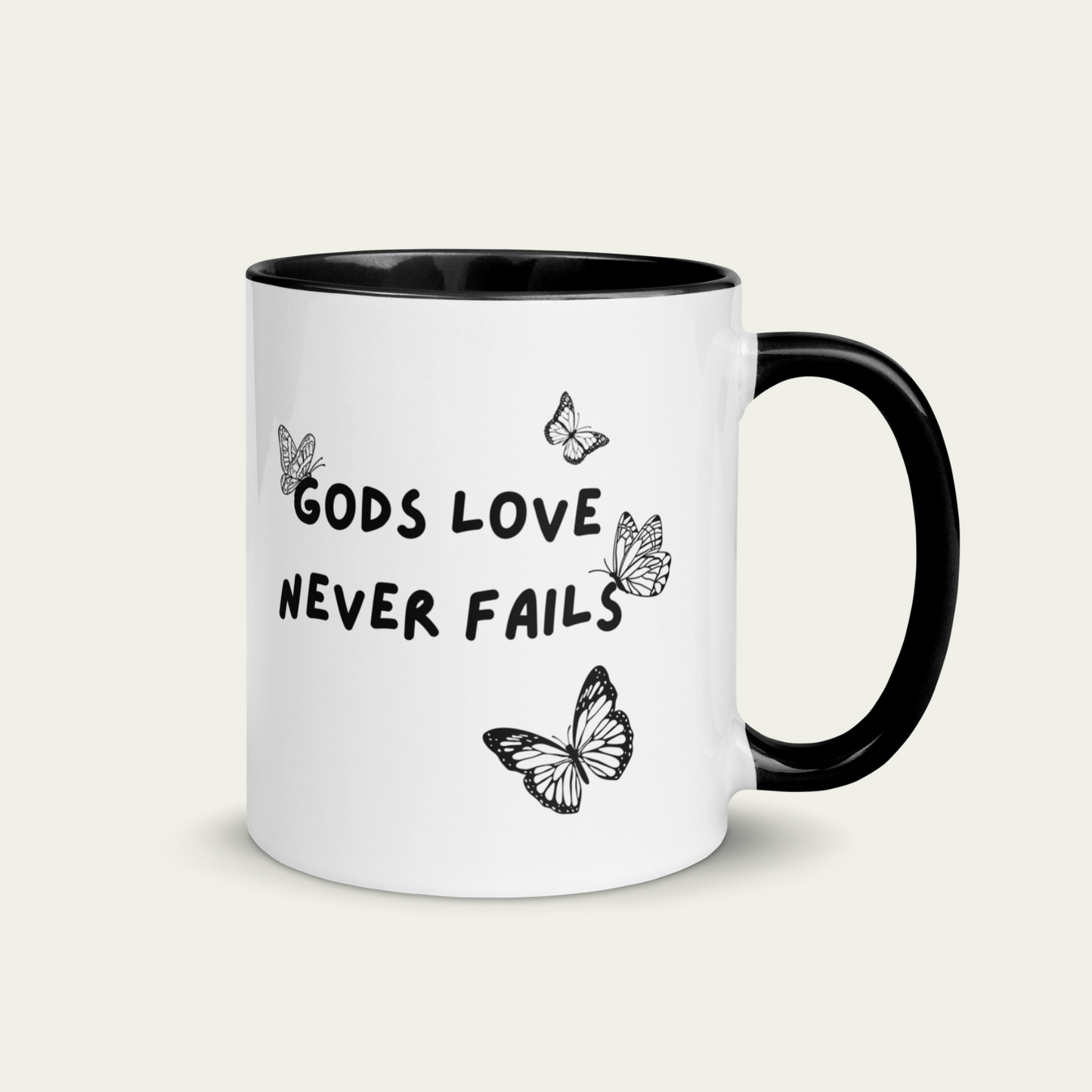 GODS LOVE NEVER FAILS MUG