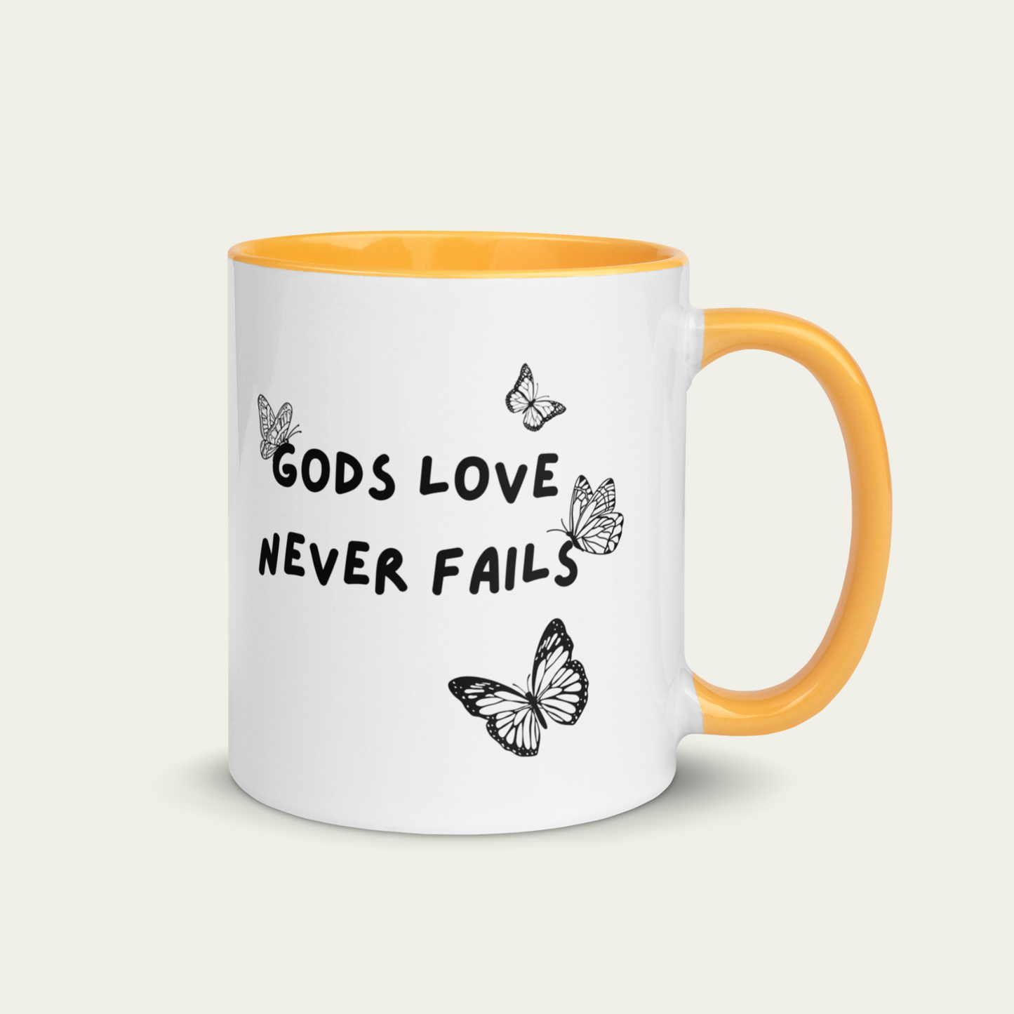 GODS LOVE NEVER FAILS MUG