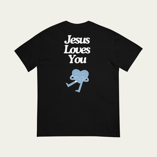 jesus loves you tshirt rear print christian clothing