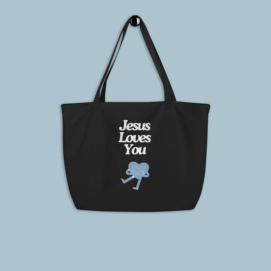 LARGE JESUS LOVES YOU TOTE (Premium Organic Cotton)