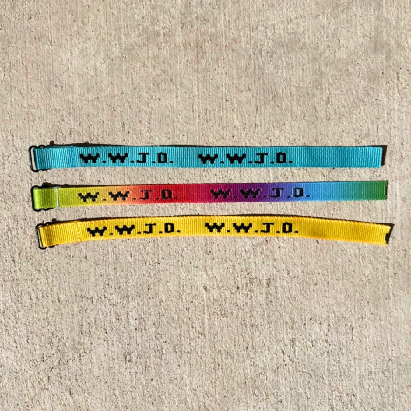 WOVEN WWJD BRACELET- RAINBOW BUNDLE (3-PACK)